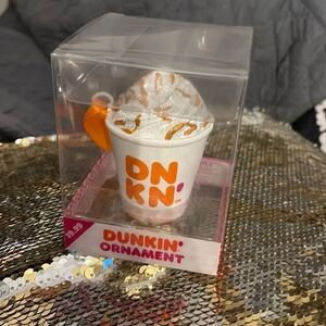 Dunkin donuts latte/coffee cup whip cream ornament:car charm
